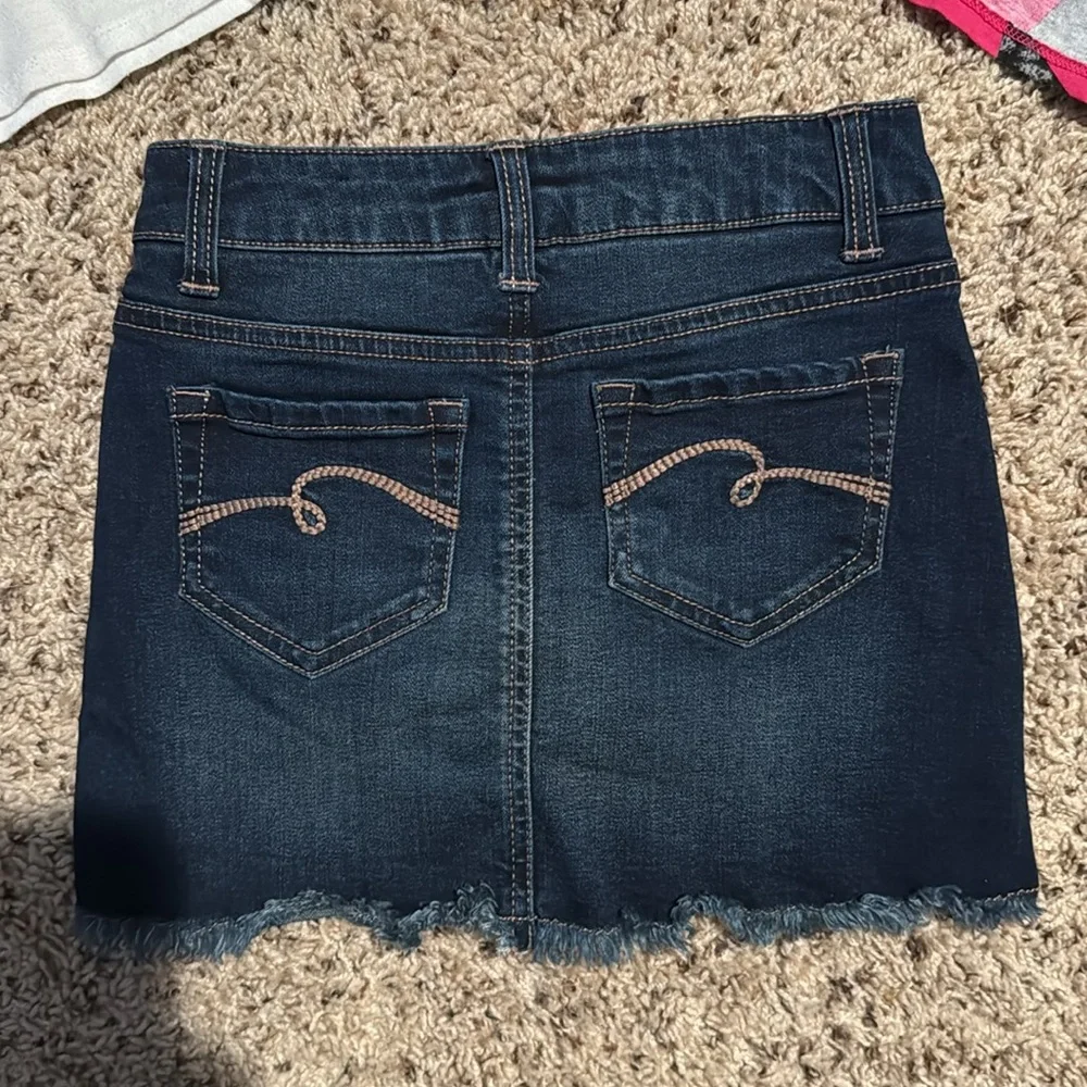 Girls size 7 Justice bundle two tops and a jean skirt
